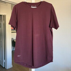 BYLT Lux Drop Cut Short Sleeve Shirt Maroon Medium